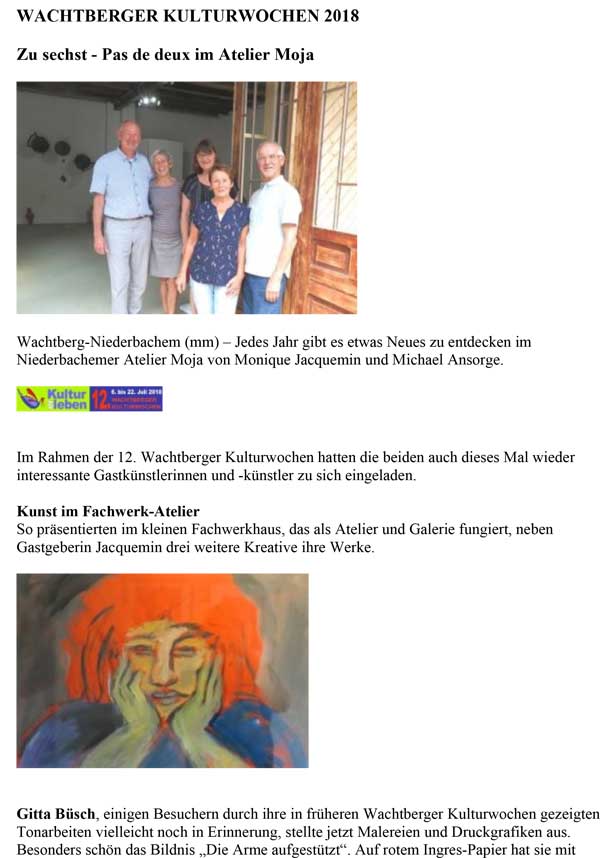 Gemeinde Wachtberg über die Kulturwochen 2018